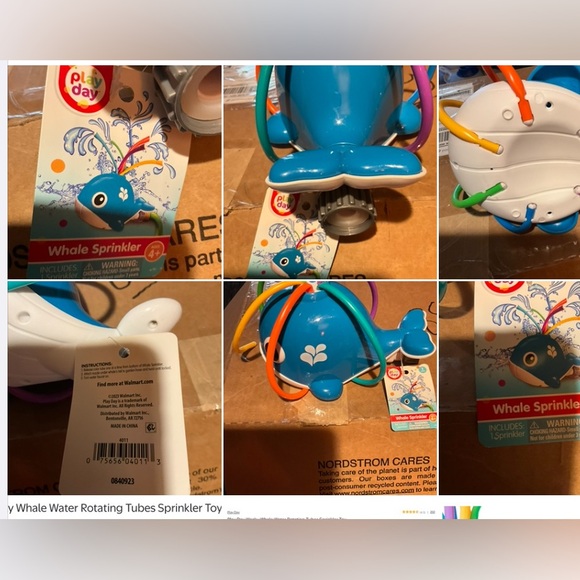 Colorful Whale Sprinkler Play Day Wacky Whale Water Rotating Tubes Sprinkler Toy - Picture 3 of 16